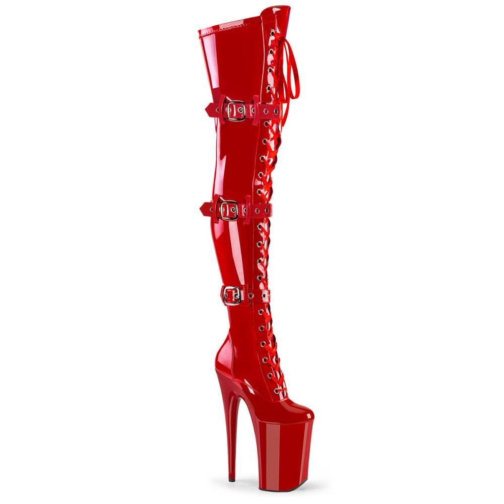 Pleaser - INFINITY3028 Cuissardes à plateforme - Rouge Product image